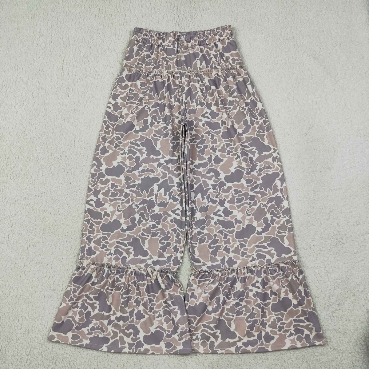 Adult Women Grey Brown Camo Yoga Active Flare Pants Bottom
