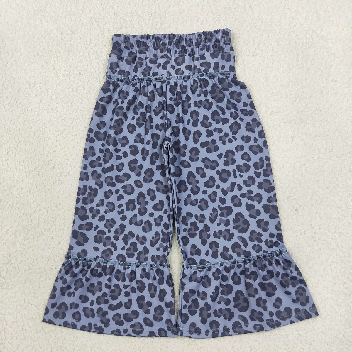 Baby Girls Grey Leopard Yoga Active Ruffle Flare Pants Bottom