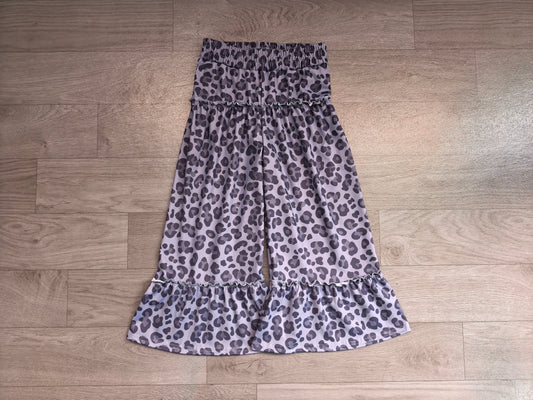 Baby Girls Grey Leopard Yoga Active Bell Bottom Pants Preorder