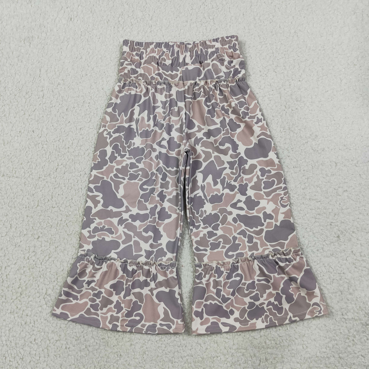 Baby Girls Grey Brown Camo Yoga Active Flare Pants