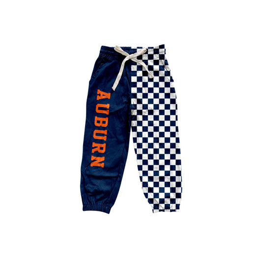 Preorder moq 5 Baby Boys Navy Checked AU Team Pockets Jogger Pants Bottom