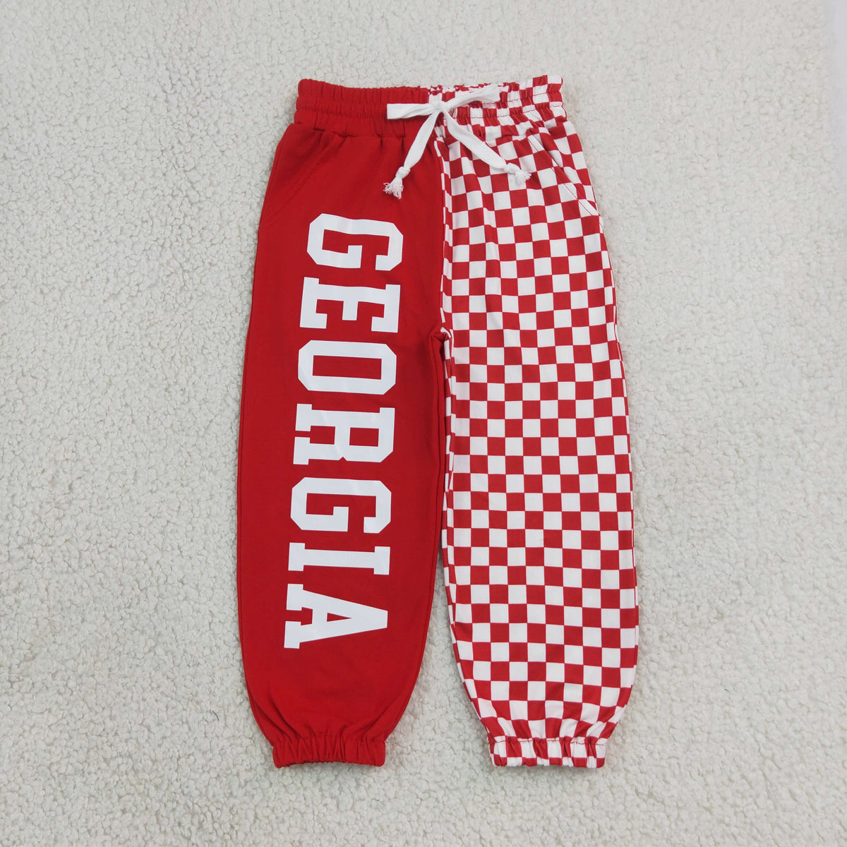Baby Boys Red Vinyl Georgia Team Pockets Jogger Pants Bottom