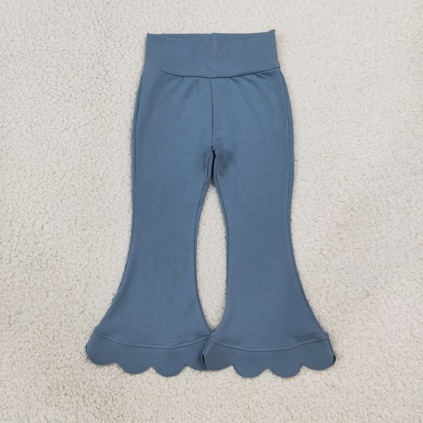 Baby Girls Grey Blue Scallop Flare Pants Bottom