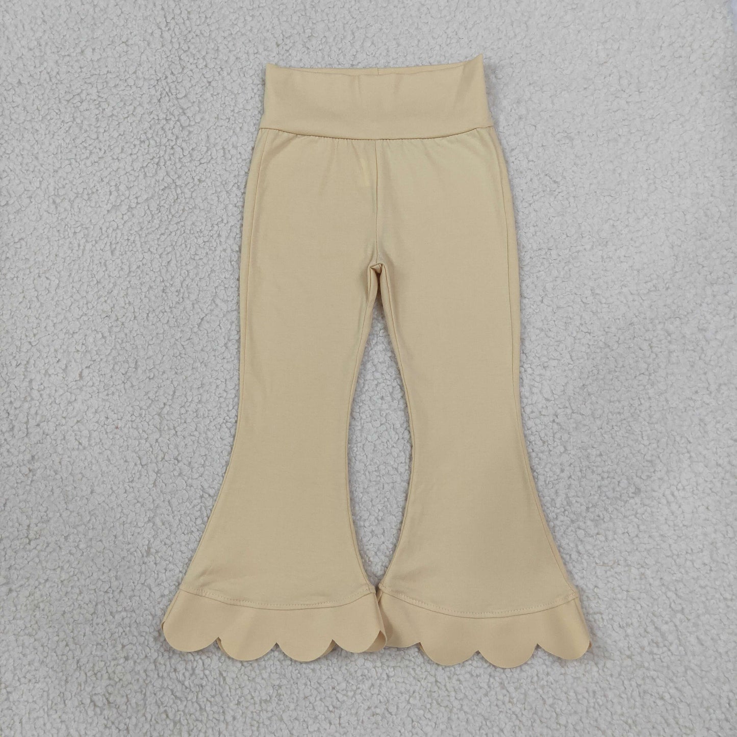 Baby Girls Yellow Scallop Bell Bottom Pants