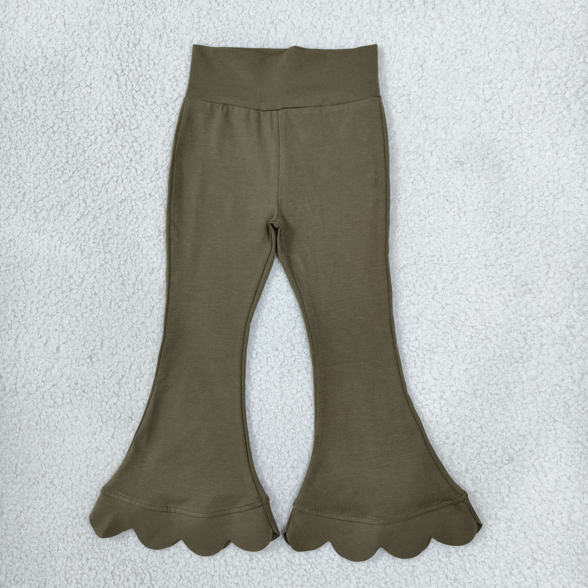Baby Girls Olive Scallop Flare Pants Bottom