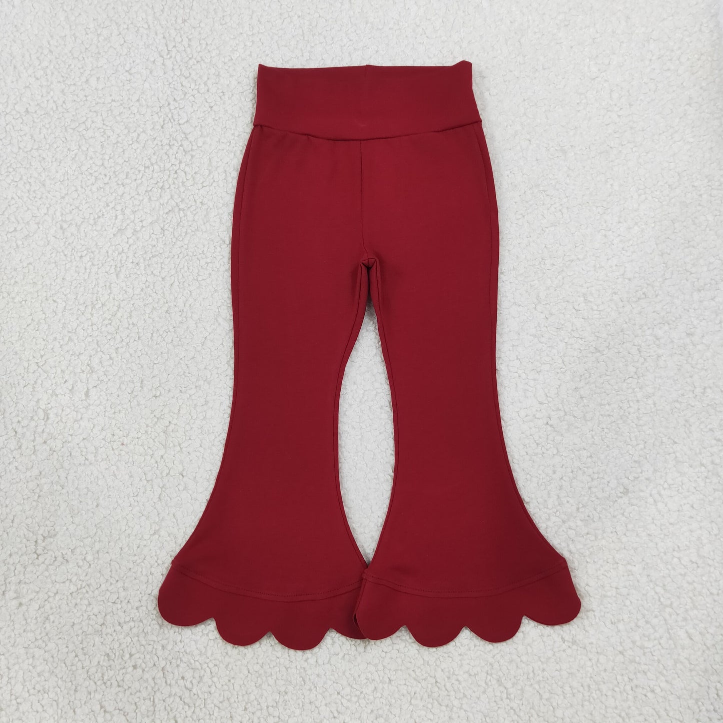 Baby Girls Maroon Scallop Flare Pants Bottom