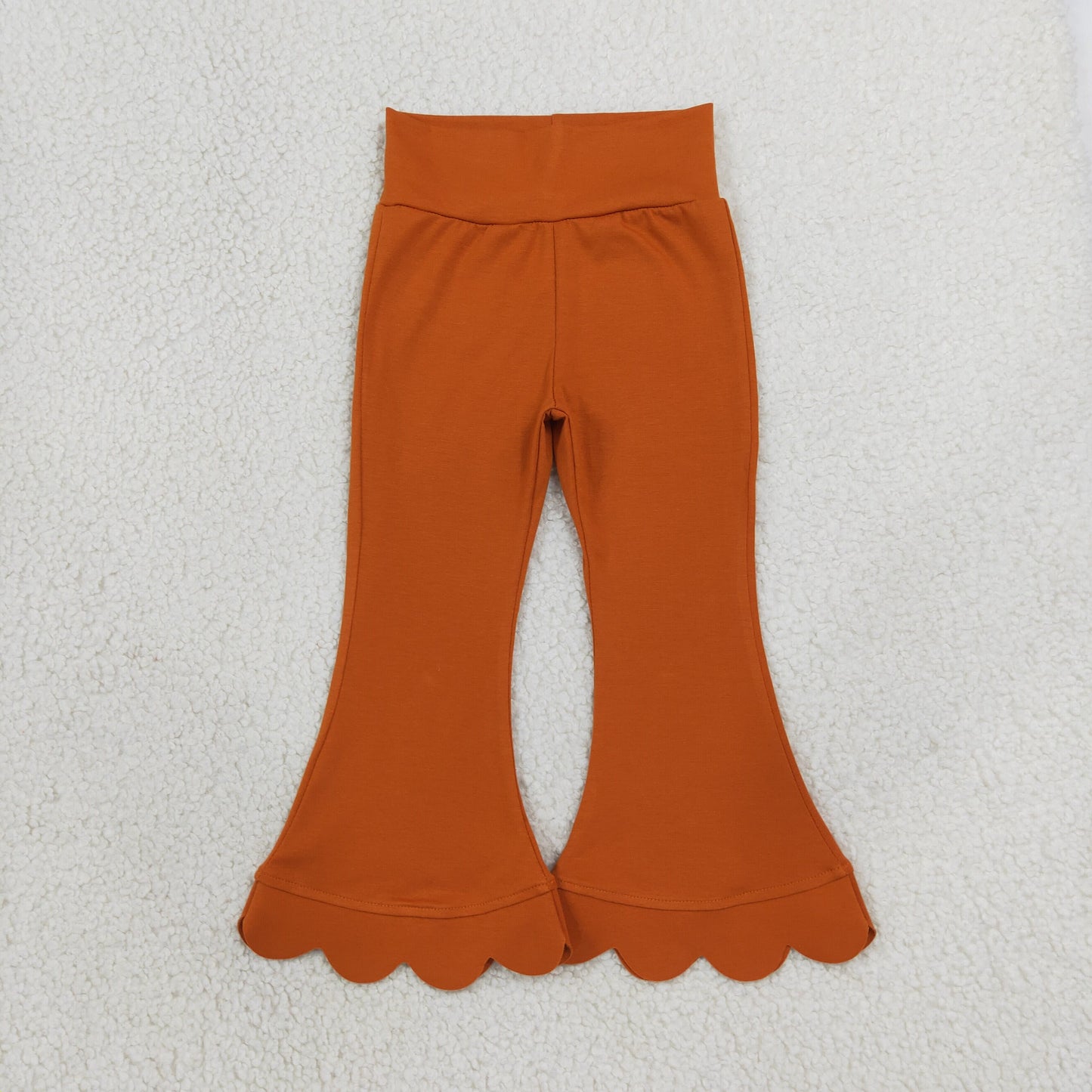 Baby Girls Orange Scallop Bell Bottom Pants