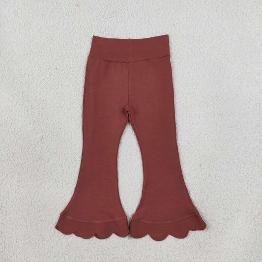 Baby Girls Brown Scallop Flare Pants Bottom