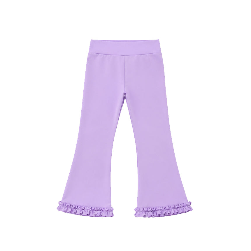 Preorder moq 5 Baby Girls Purple Yoga Active Flare Pants Bottom