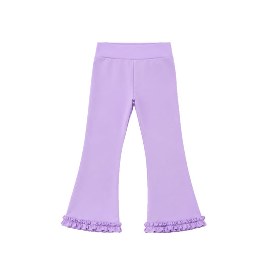 Preorder moq 5 Baby Girls Purple Yoga Active Flare Pants Bottom