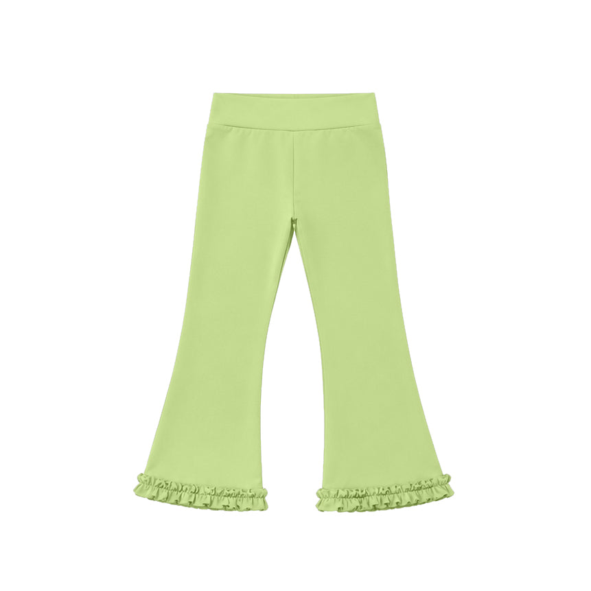 Preorder moq 5 Baby Girls Green Yoga Active Flare Pants Bottom