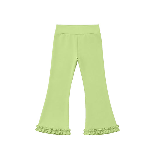 Preorder moq 5 Baby Girls Green Yoga Active Flare Pants Bottom