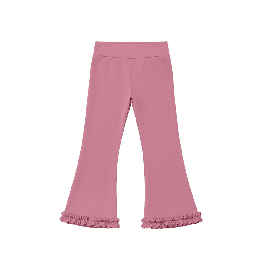 Preorder moq 5 Baby Girls Dusty Rose Yoga Active Flare Pants Bottom