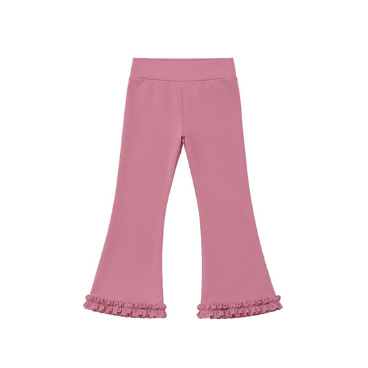 Preorder moq 5 Baby Girls Dusty Rose Yoga Active Flare Pants Bottom