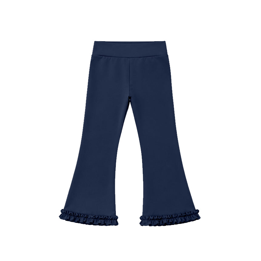 Preorder moq 5 Baby Girls Navy Yoga Active Flare Pants Bottom