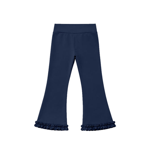 Preorder moq 5 Baby Girls Navy Yoga Active Flare Pants Bottom