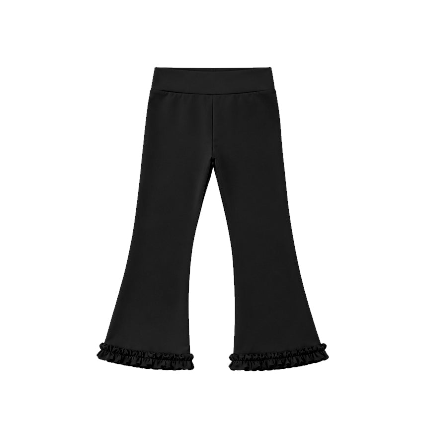 Preorder moq 5 Baby Girls Black Yoga Active Flare Pants Bottom