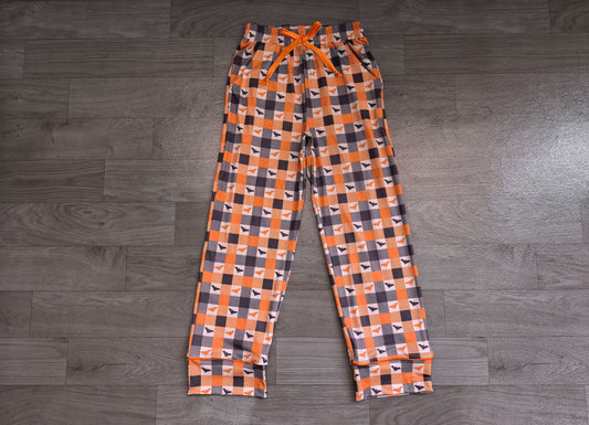 Adult Women Khaki Checked Bats Halloweens Pants Bottom Preorder