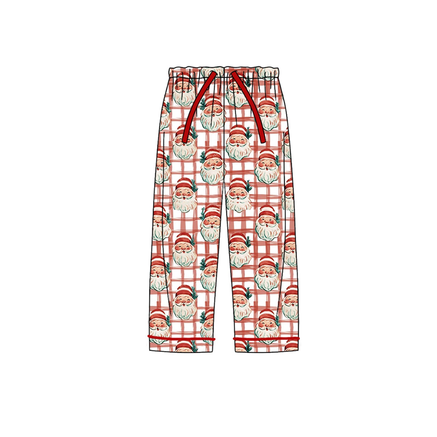 Preorder moq 5 Adult Women Red Checked Santa Christmas Pants Bottom