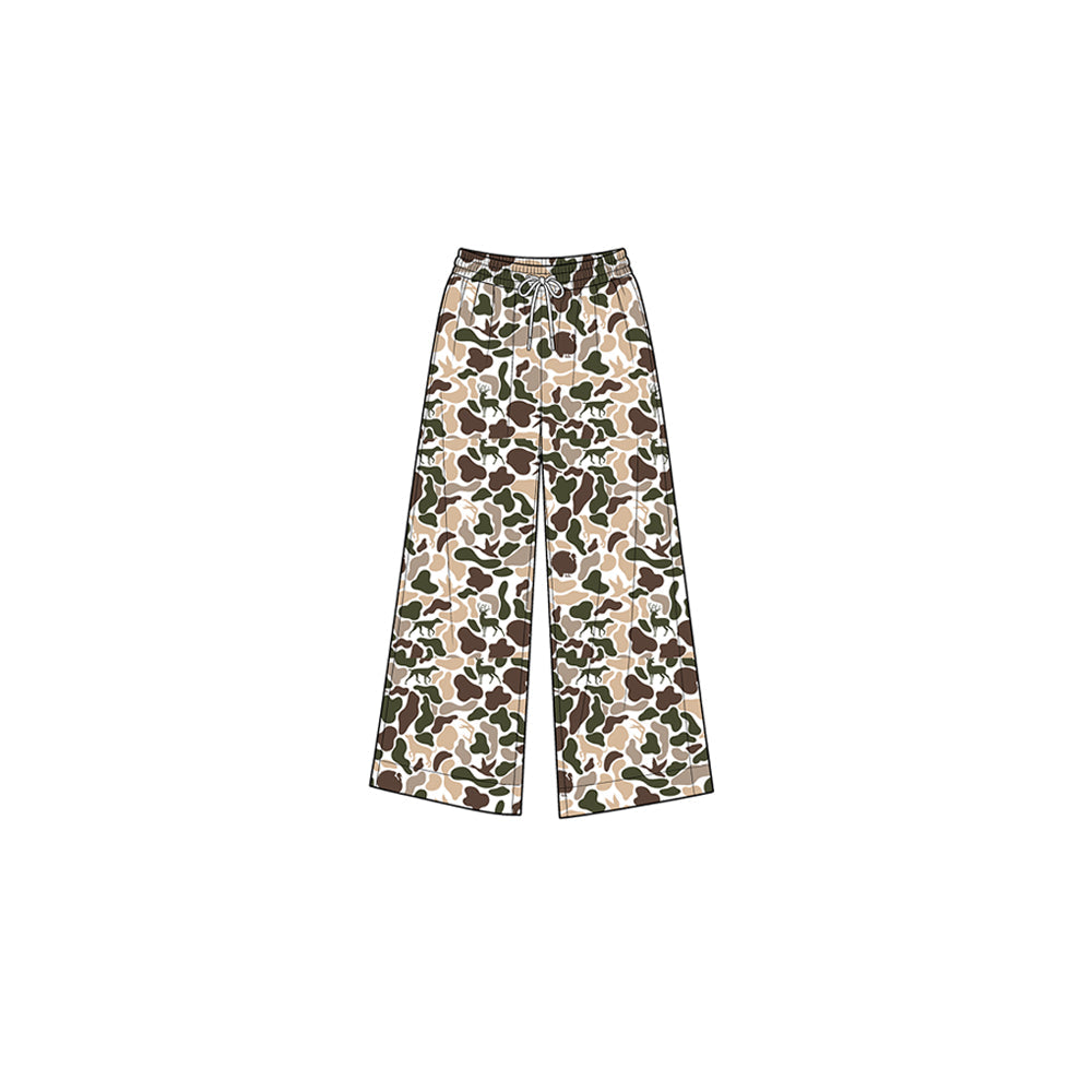 Preorder moq 5 Baby Girls Deer Dogs Ducks Camo Yoga Active Pockets Straight Pants Bottom