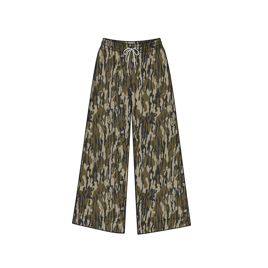 Preorder moq 5 Adult Women Wood Camo Yoga Active Pockets Straight Pants Bottom