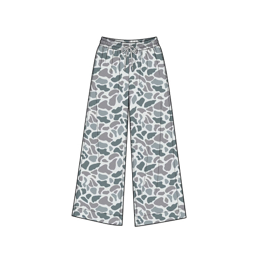 Preorder moq 5 Adult Women Light Grey Camo Yoga Active Pockets Straight Pants Bottom