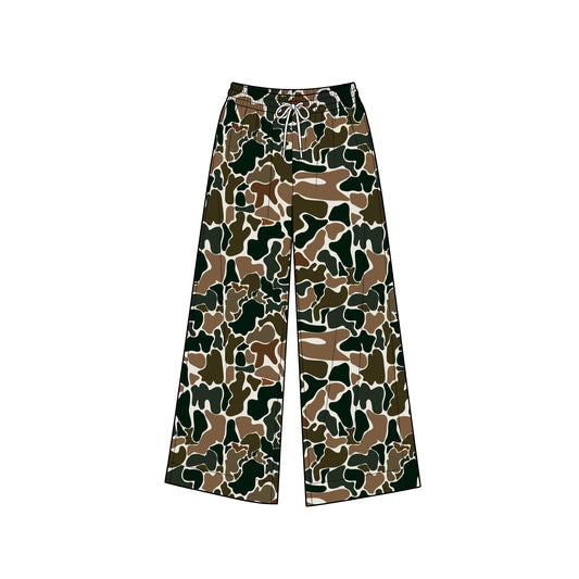 Preorder moq 5 Adult Women Dark Brown Camo Yoga Active Pockets Straight Pants Bottom