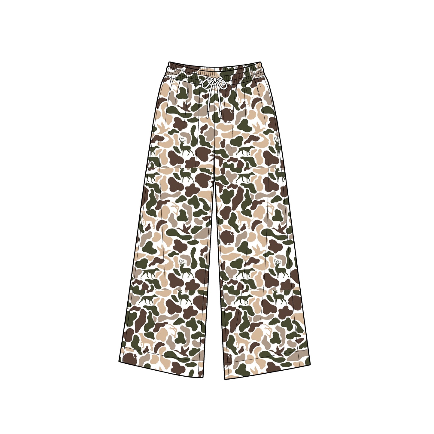 Preorder moq 5 Adult Women Deer Dogs Ducks Camo Yoga Active Pockets Straight Pants Bottom