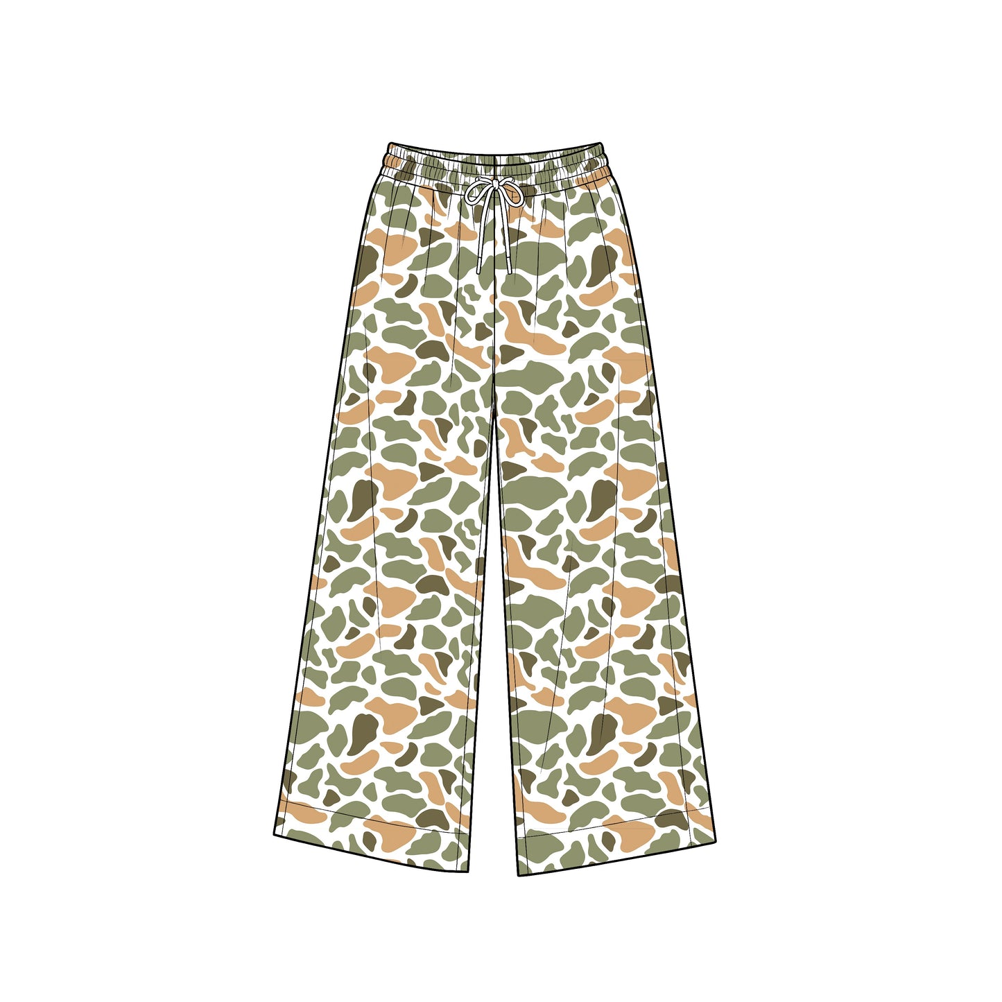 Preorder moq 5 Adult Women Green Yellow Camo Yoga Active Pockets Straight Pants Bottom
