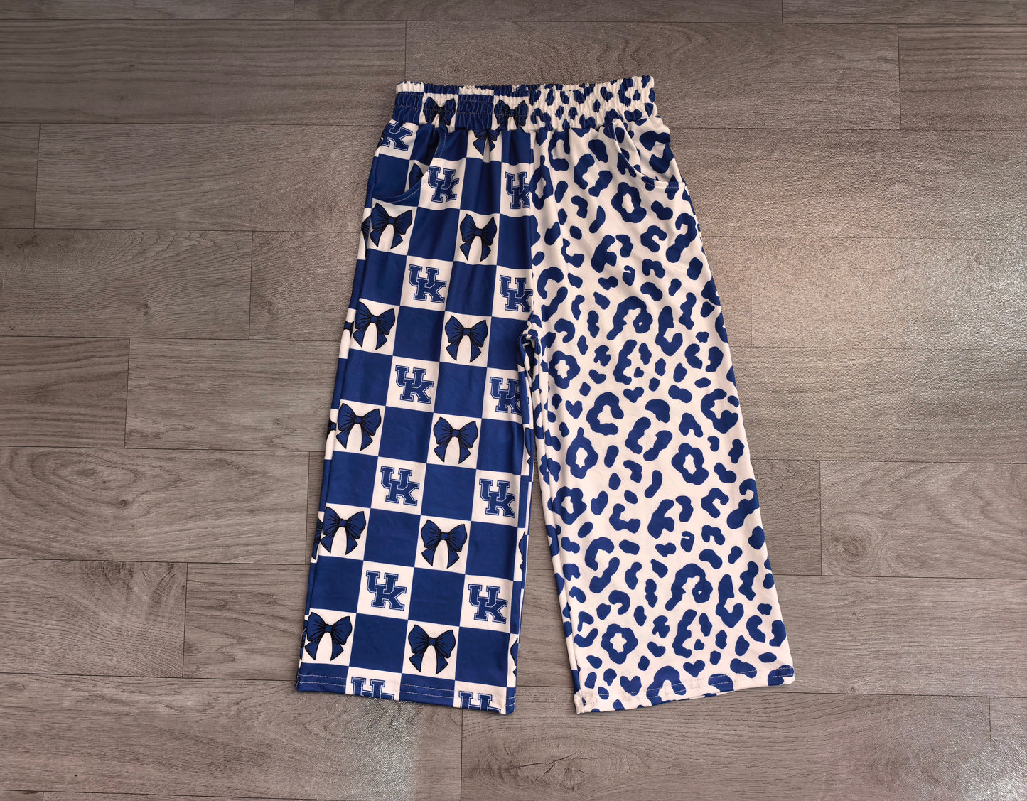 Adult Women Bows Kentucky Leopard Team Pockets Straight Pants Bottom Preorder