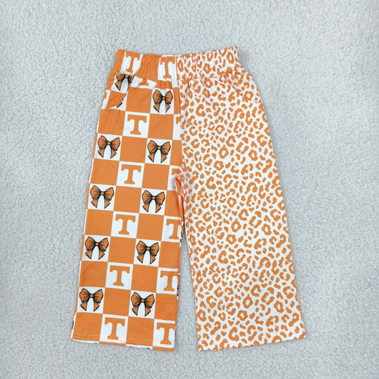 Baby Girls Tennessee Bows Leopard Team Pockets Flare Pants Bottom