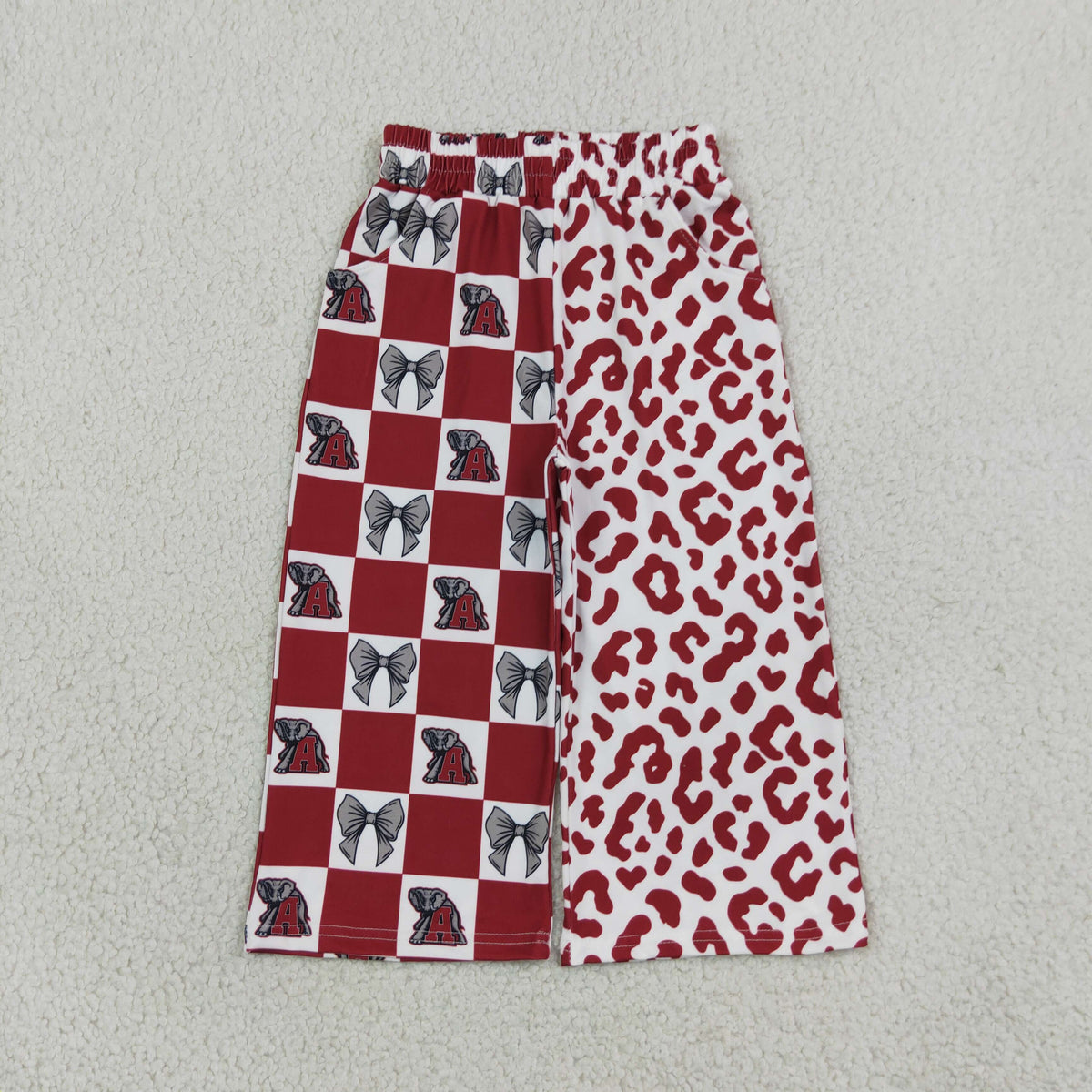 Baby Girls Bows Alabama Leopard Team Pockets Flare Pants Bottom