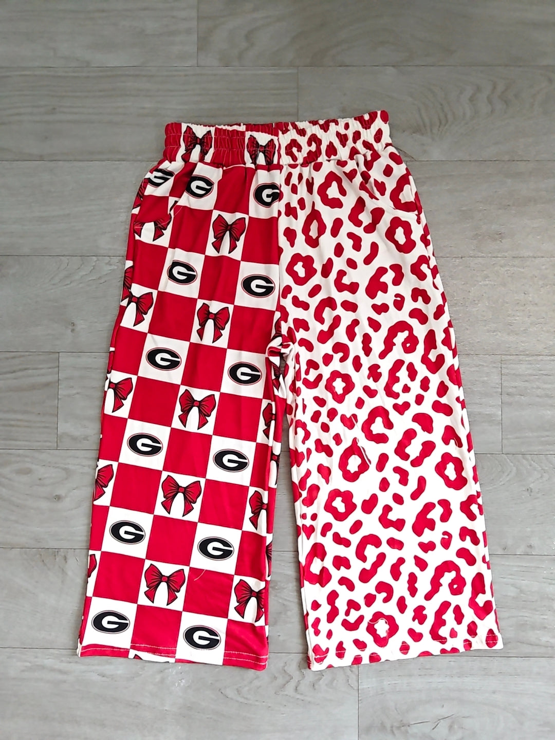 Baby Girls Bows Georgia Leopard Team Pockets Straight Pants Bottom Preorder