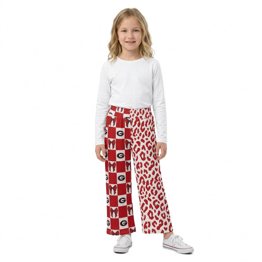 Baby Girls Bows Georgia Leopard Team Pockets Flare Pants Bottom