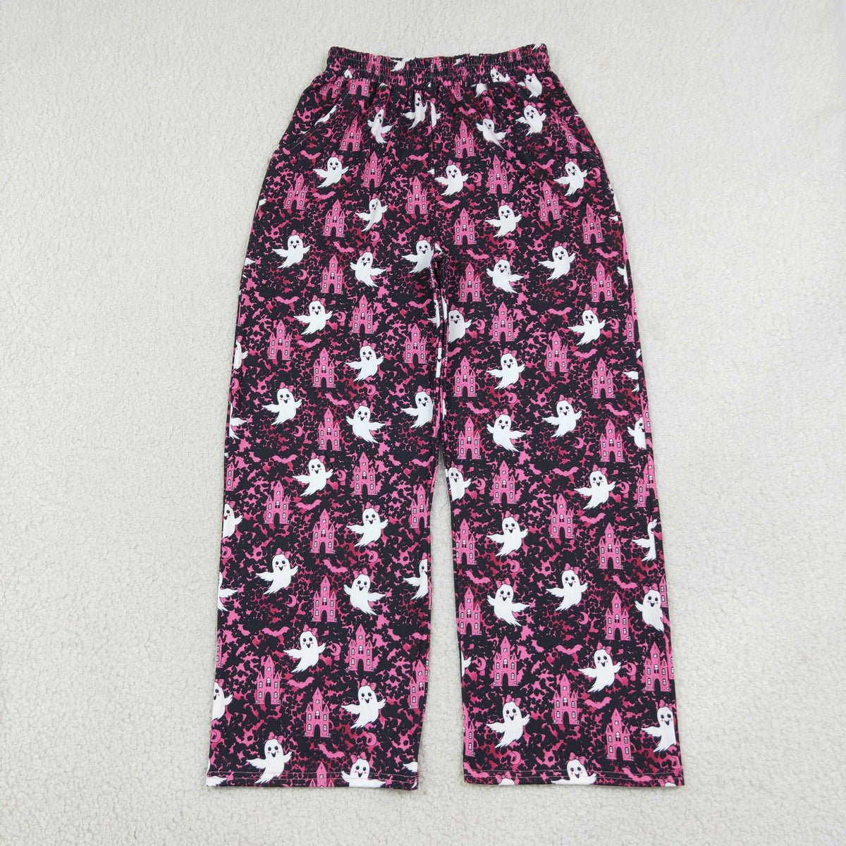 Mama and Me Girls Castles Bats Ghosts Pockets Halloween Flare Pants Bottom