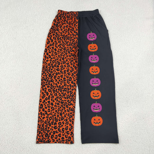 Mama and Me Girls Leopard Ghosts Pumpkins Pockets Halloween Flare Pants Bottom