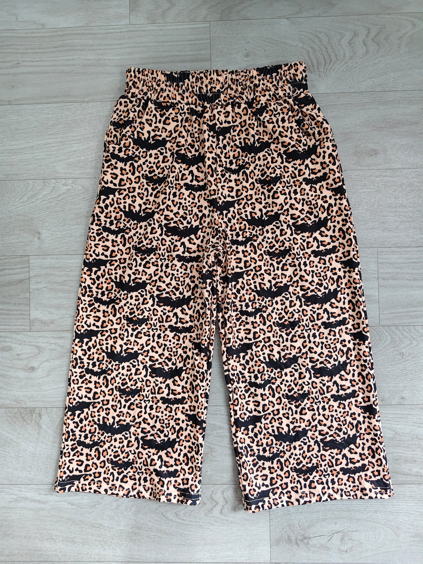 Baby Girls Bats Leopard Halloween Pockets Straight Pants Bottom Preorder