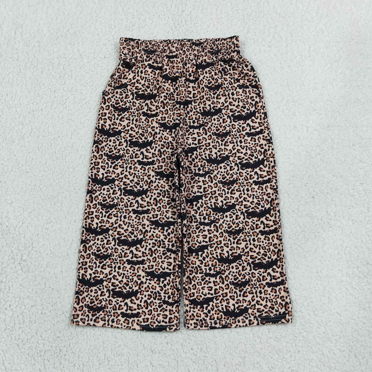Baby Girls Bats Leopard Halloween Pockets Flare Pants Bottom