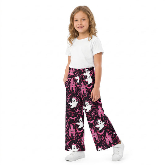 Baby Girls Ghosts Castles Bats Halloween Pockets Flare Pants Bottom
