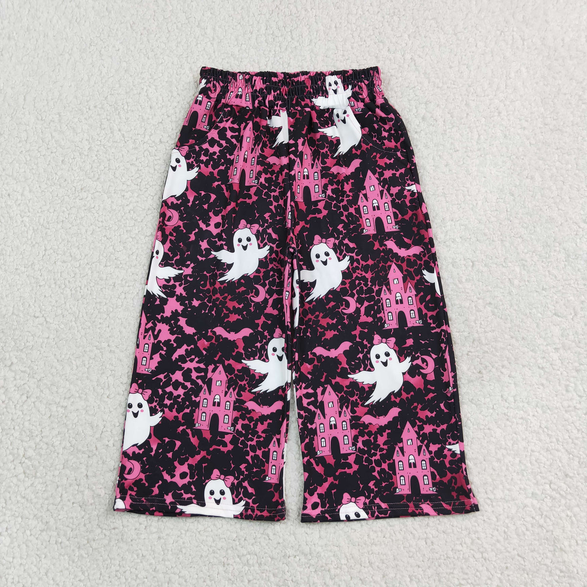 Mama and Me Girls Ghost Pumpkins Bats Pockets Flare Pants Bottom