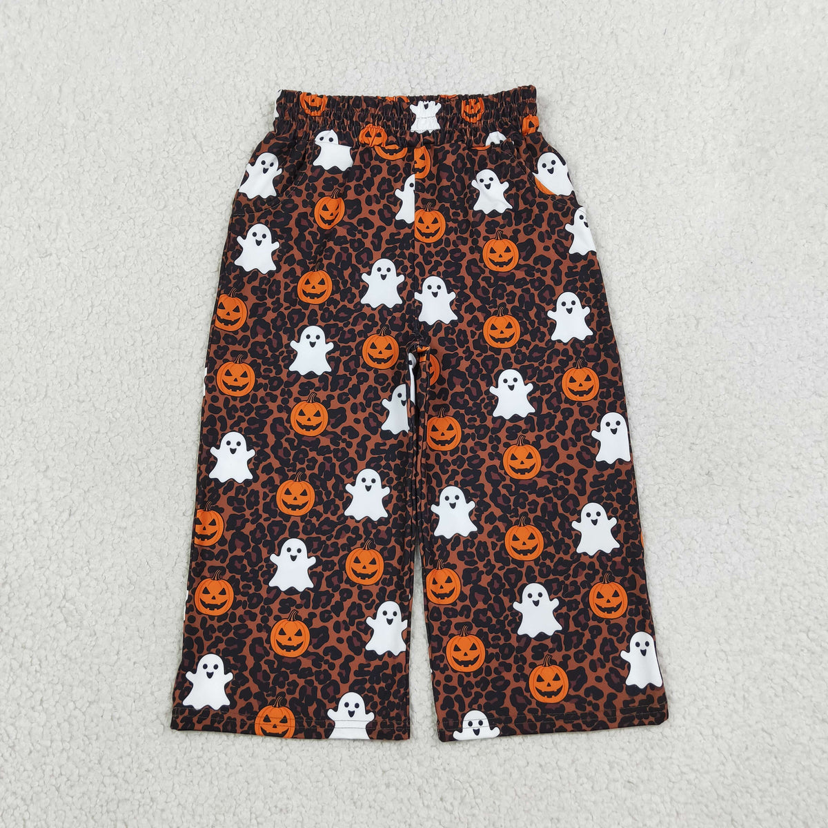 Baby Girls Ghosts Pumpkins Leopard Halloween Pockets Flare Pants Bottom