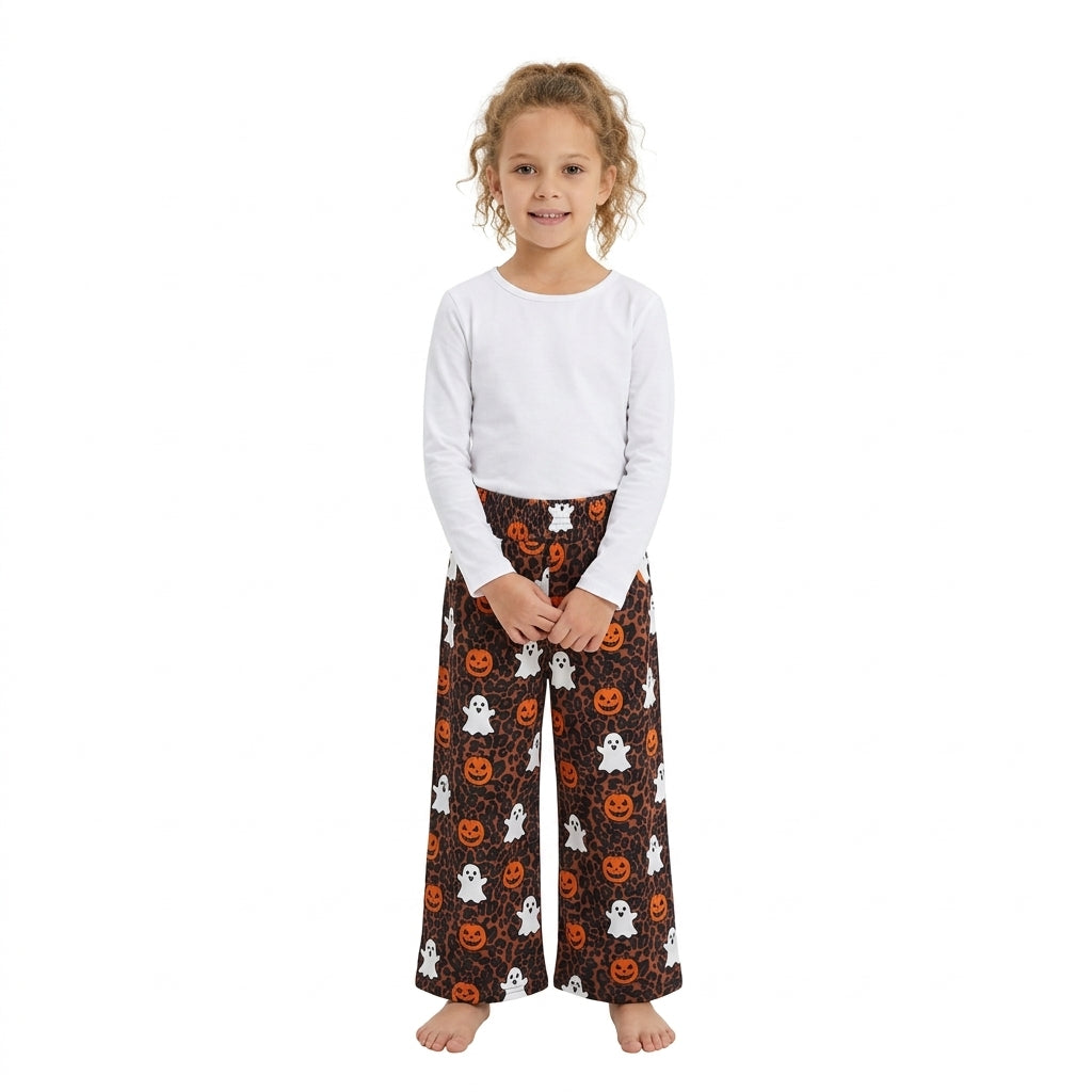 Baby Girls Ghosts Pumpkins Leopard Halloween Pockets Flare Pants Bottom