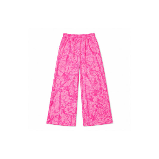 Preorder moq 5 Baby Girls Pink Leaves Camo Flare Pants Bottom