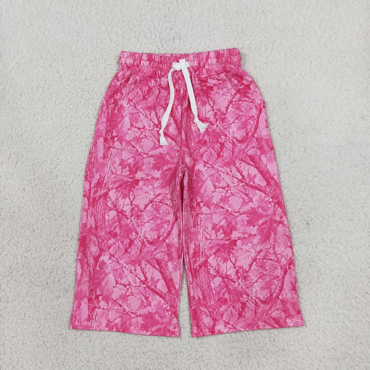 Baby Girls Pink Leaves Camo Flare Pants Bottom