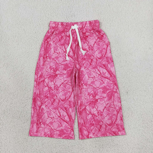 Baby Girls Pink Leaves Camo Flare Pants Bottom