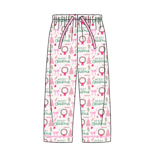 Preorder moq 5 Adult Women Holly Trees Christmas Pants Bottom