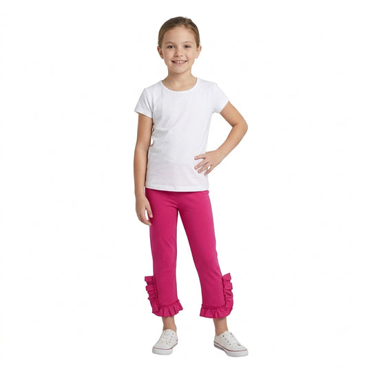 Baby Girls Hot Pink Ruffle Flare Pants Bottom