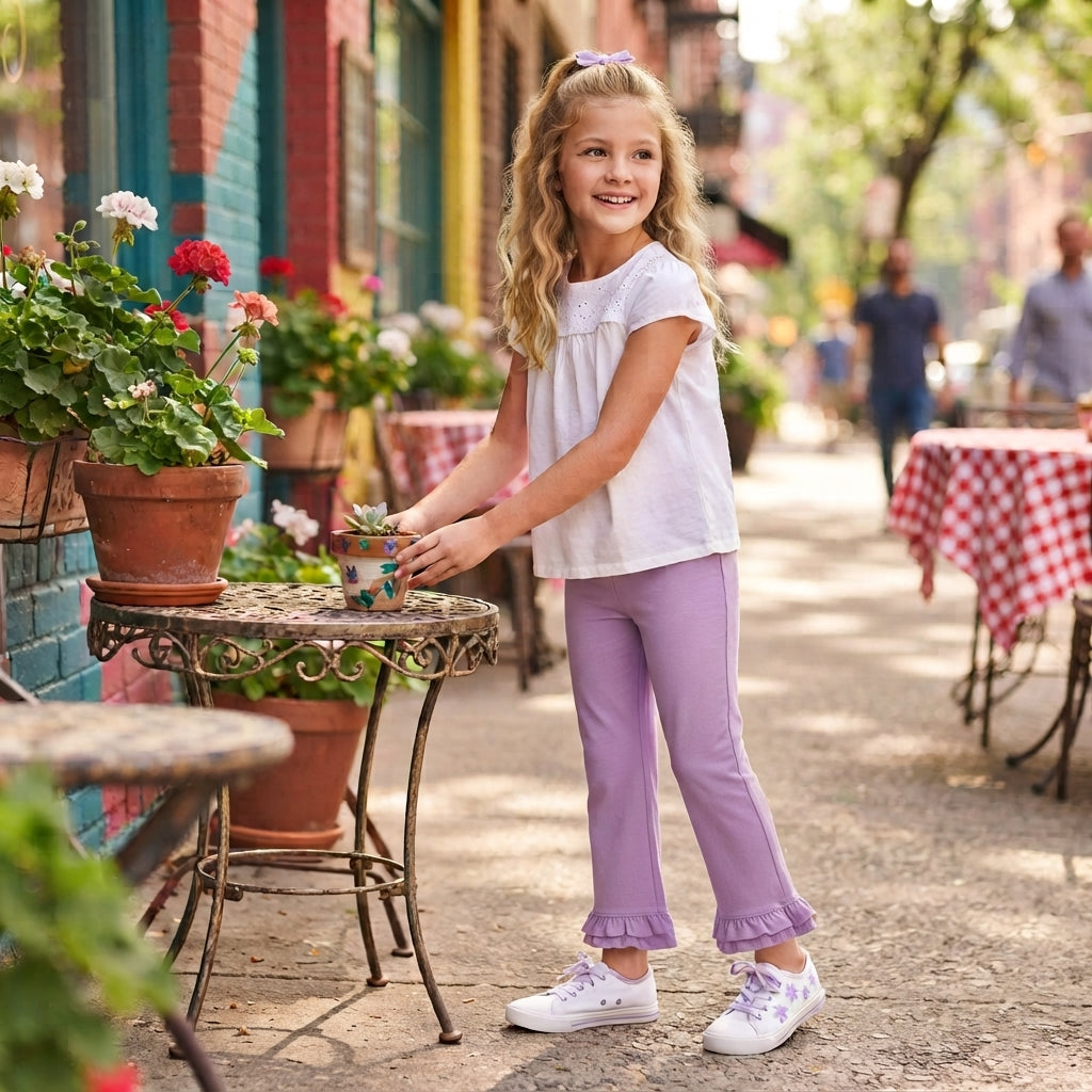 Baby Girls Lavender Ruffle Flare Pants Bottom