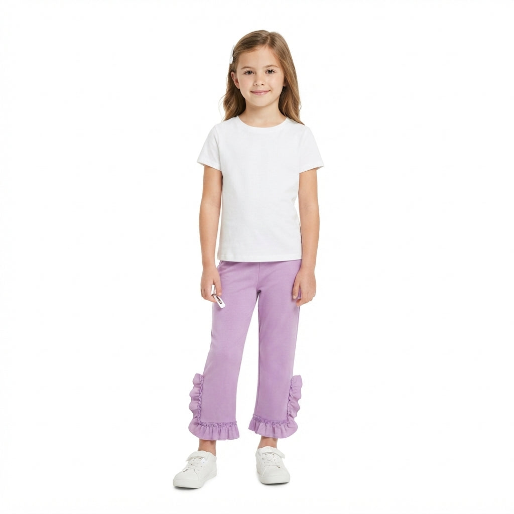 Baby Girls Lavender Ruffle Flare Pants Bottom