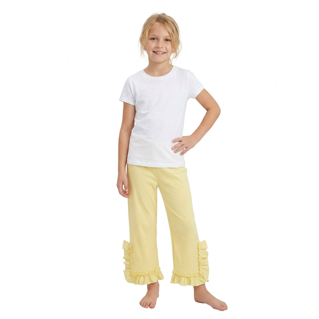 Baby Girls Yellow Ruffle Flare Pants Bottom